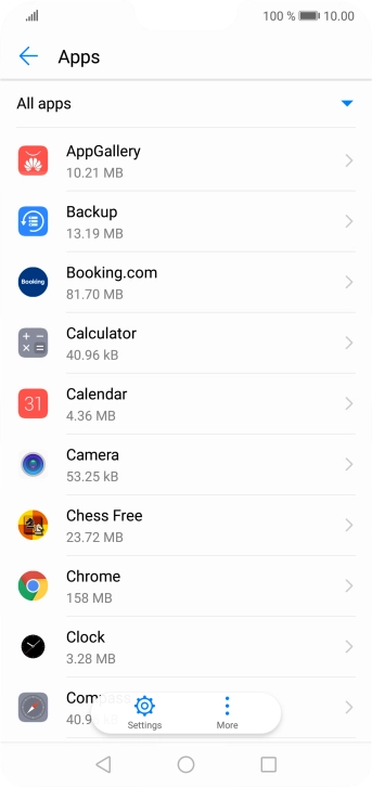 Press the required app.