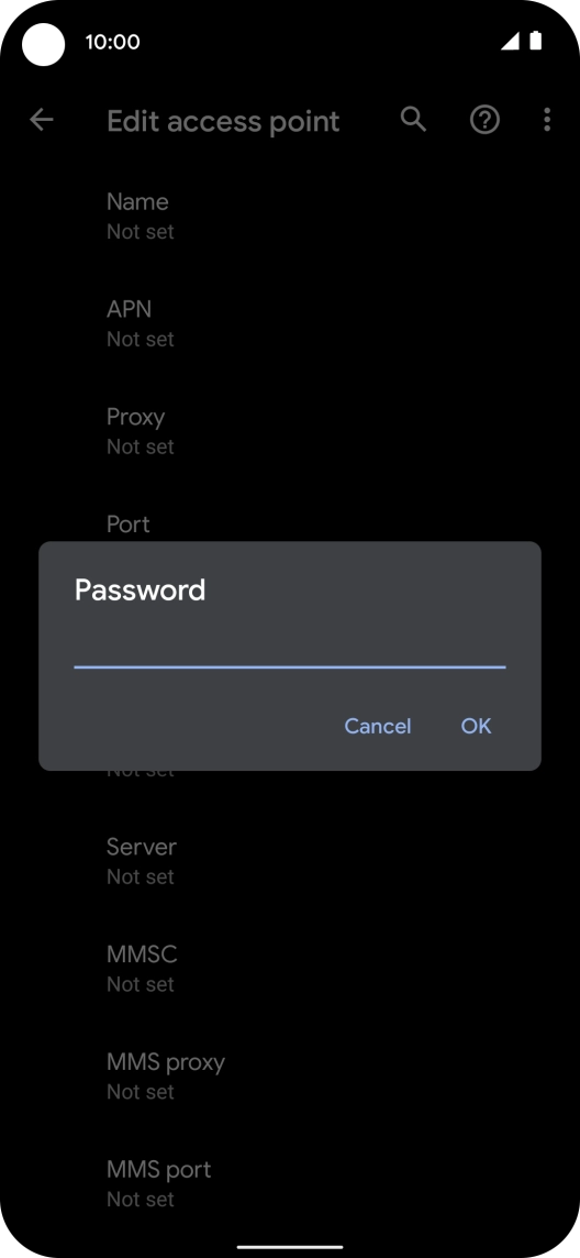 Key in secure and press OK.
