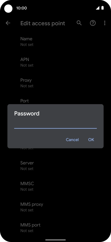 Key in secure and press OK.