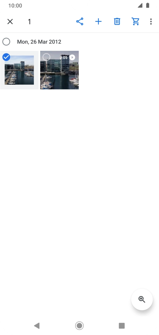 Press the required pictures or video clips to add them.