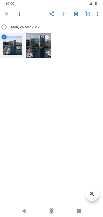 Press the required pictures or video clips to add them.