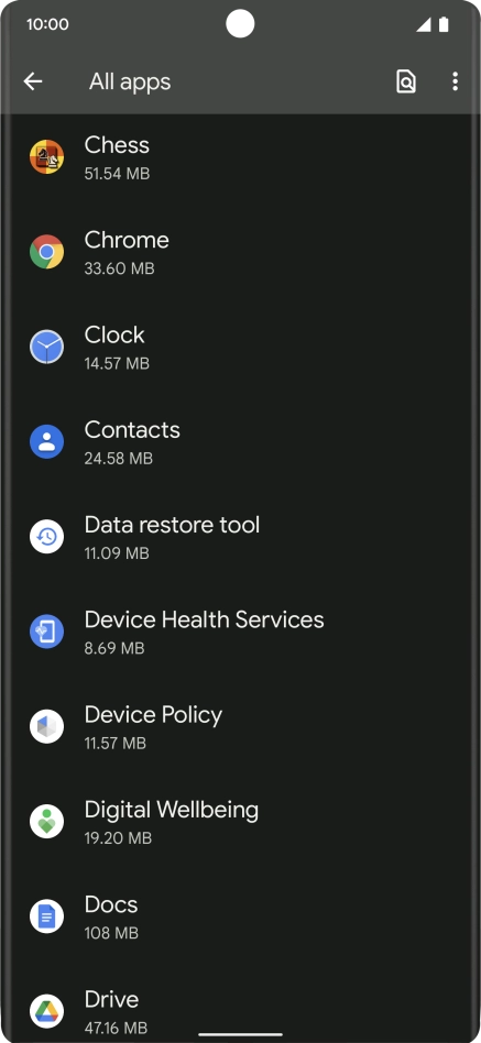 Press the required app.