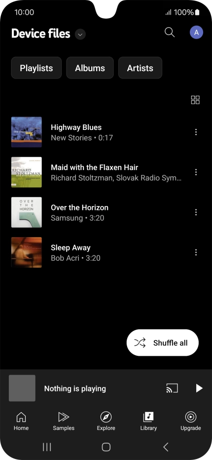 Press the required audio file.