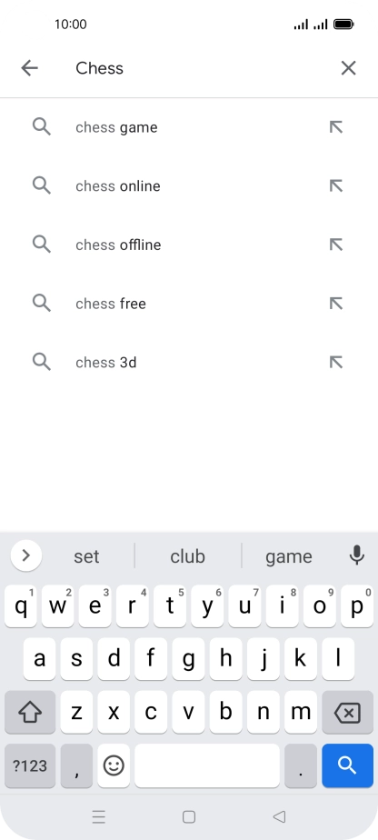 Key in the name or subject of the required app and press the search icon.
