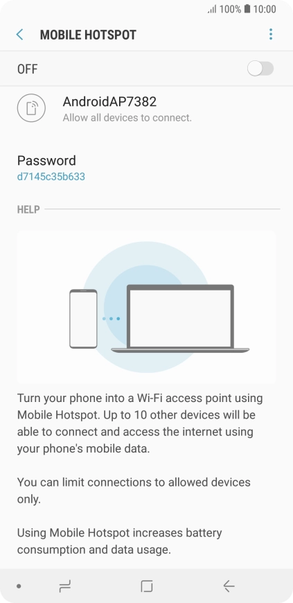 Press the menu icon.
