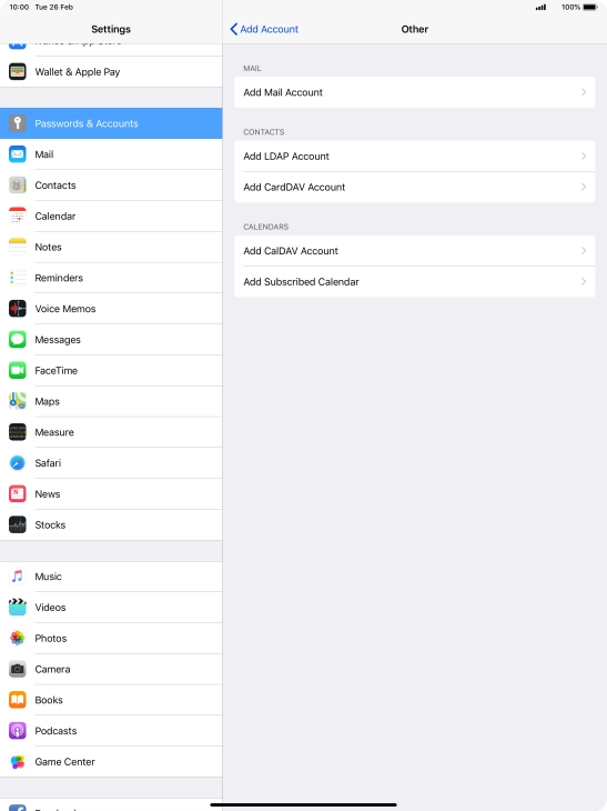 Press Add Mail Account.