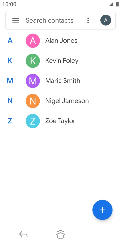 Press the new contact icon.