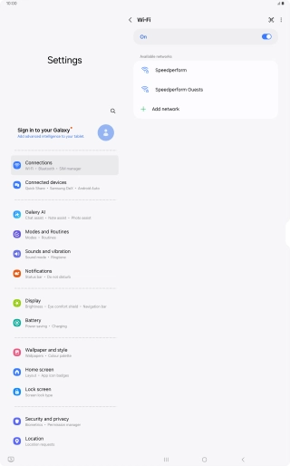Press the menu icon.