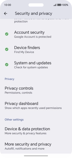 Press More security and privacy.