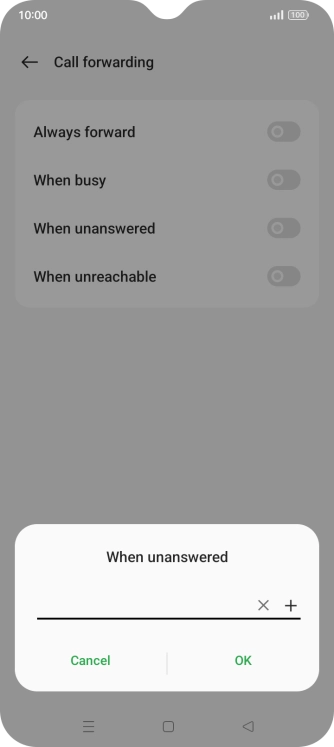 Key in +447953222222 and press the confirm icon.