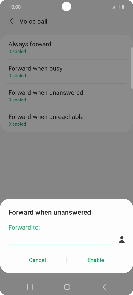 Key in +447953222222 and press Enable.