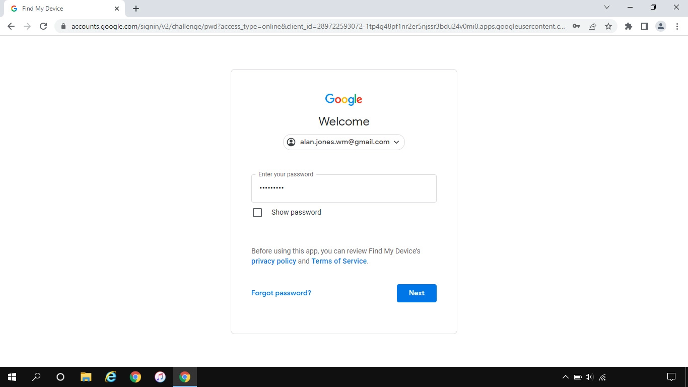 Follow the instructions on the screen to log on to your Google account.