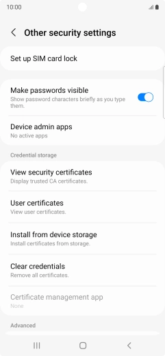 Press Set up SIM card lock.
