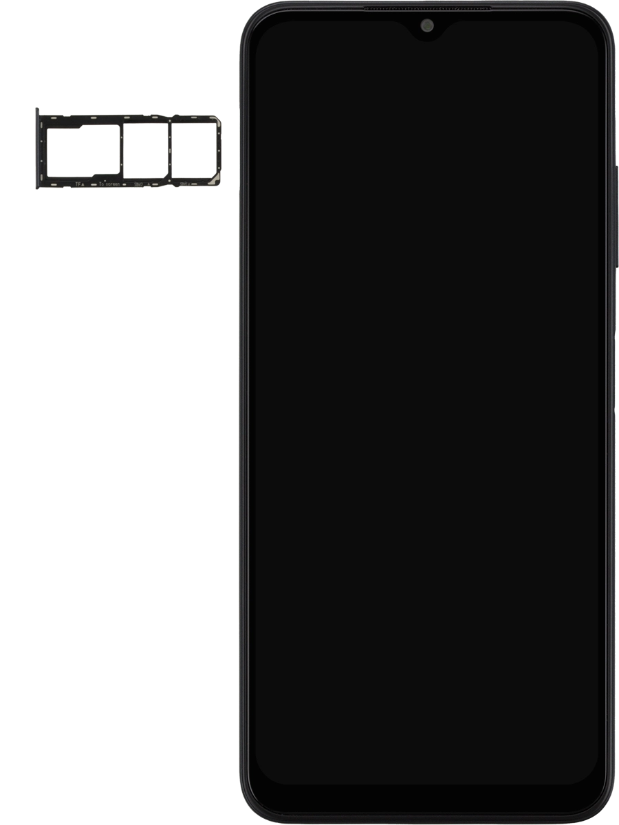 Turn your SIM so the angled corner of the SIM matches the angled corner of the first SIM holder and place your SIM in of the first the SIM holder.