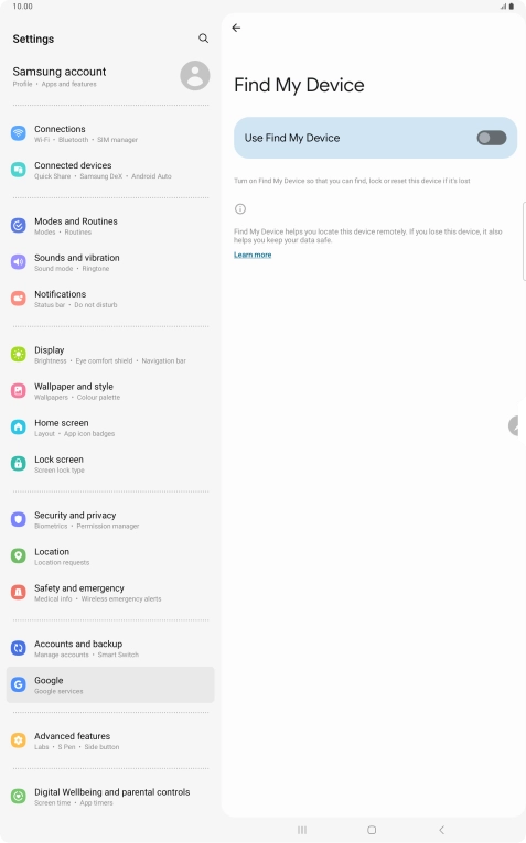 Press the indicator next to 