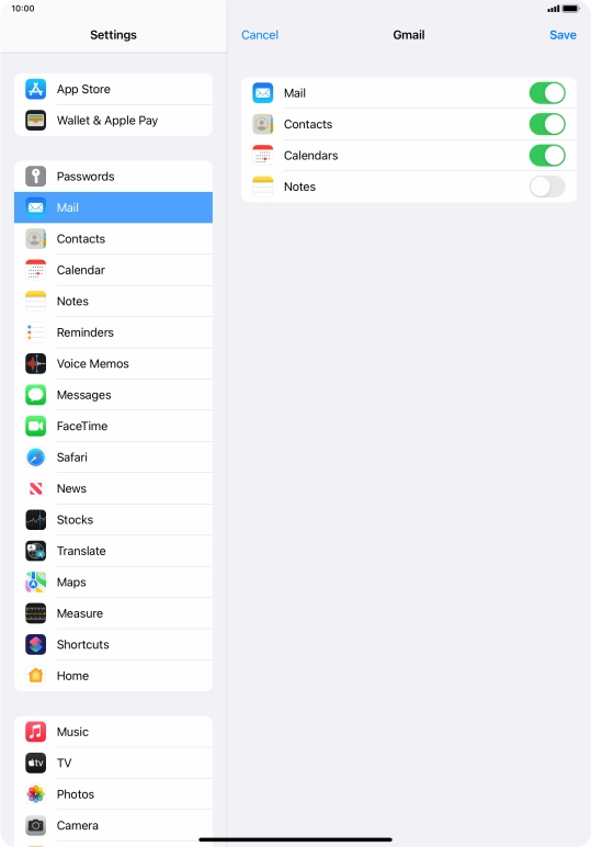 If this screen is displayed, you email account has been recognised and set up automatically. Follow the instructions on the screen to key in more information and finish setting up your tablet.