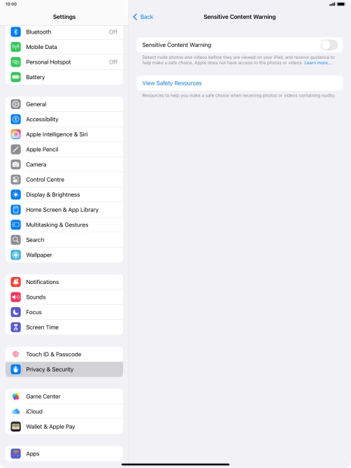 Press the indicator next to 