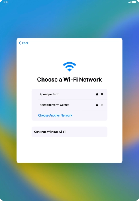Press the required Wi-Fi network.