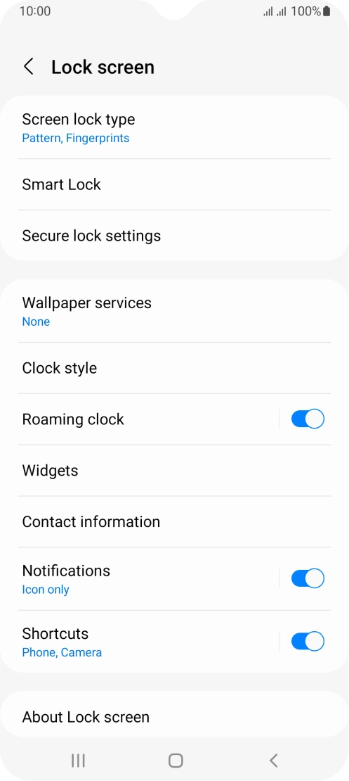 Press Screen lock type and key in the additional phone lock code you created earlier.