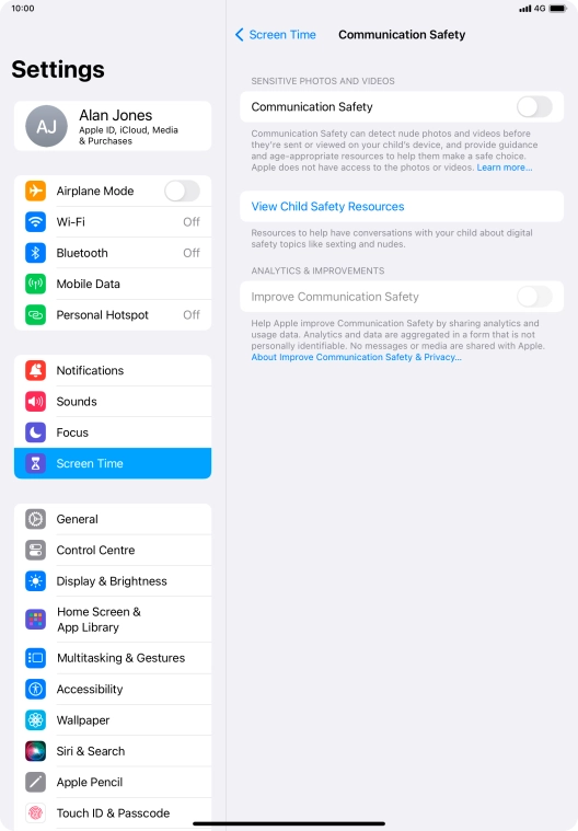 Press the indicator next to 