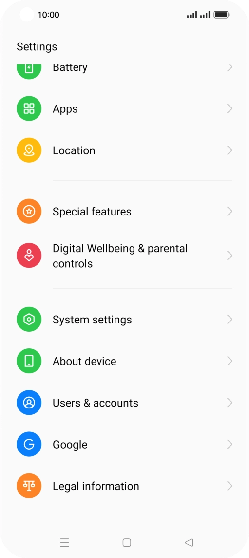 Press System settings.
