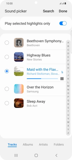 Once you've found a ring tone you like, press Done.