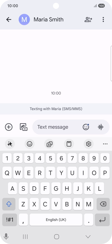 Select an existing conversation or create a new message and press the AI icon.