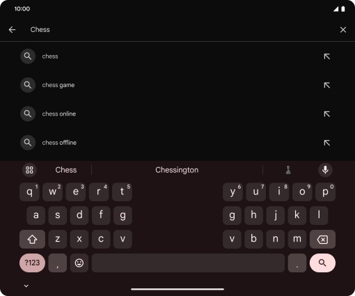 Key in the name or subject of the required app and press the search icon.