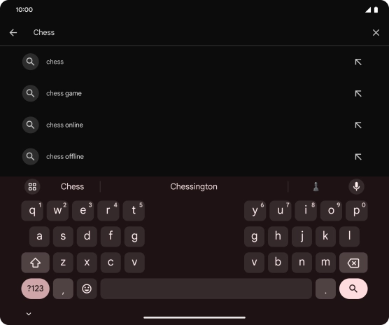 Key in the name or subject of the required app and press the search icon.