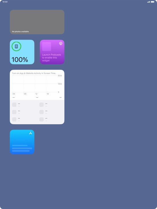 Press and hold the required widget until a pop-up menu is displayed.