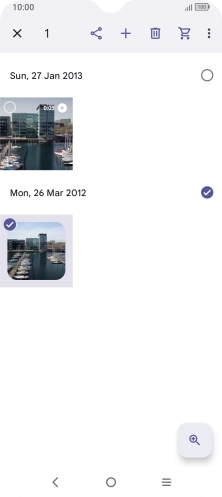 Press the required pictures or video clips to add them.