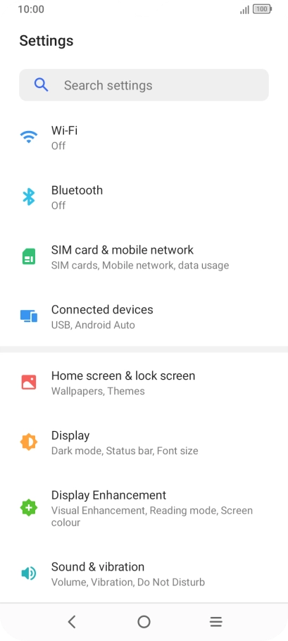 Press SIM card & mobile network.