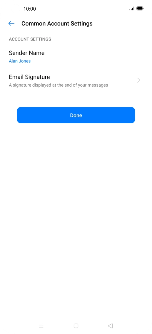 Press Sender Name and key in the required sender name.
