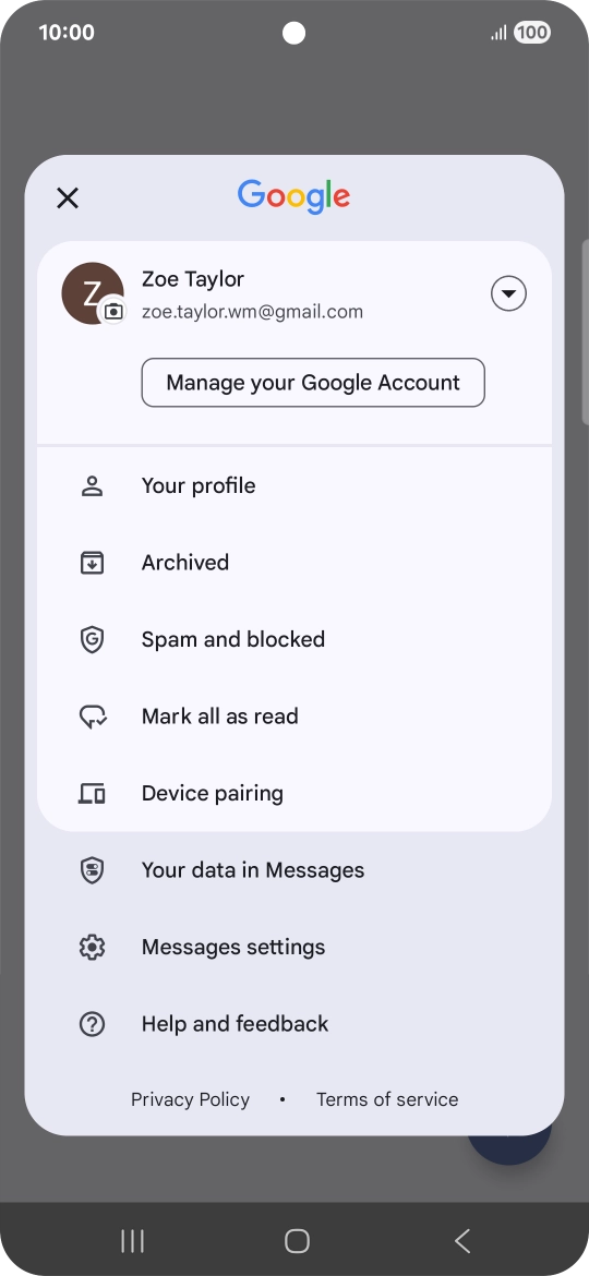 Press Messages settings.