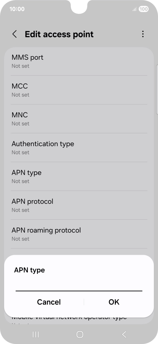 Key in default and press OK.