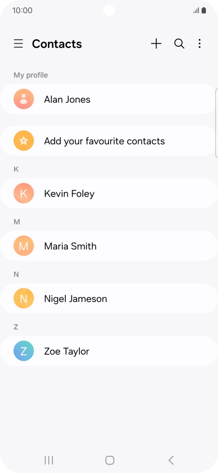 Press the new contact icon.