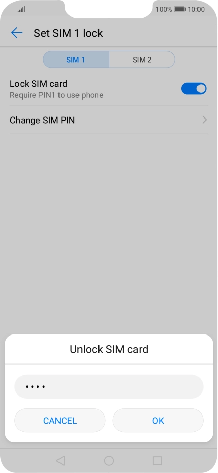Key in your PIN and press OK. The default PIN is 1111.