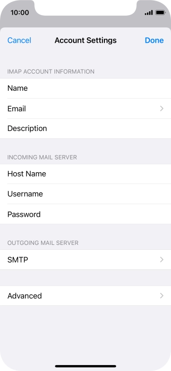 Press SMTP.