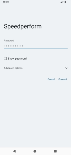 Key in the password for the Wi-Fi network and press Connect.