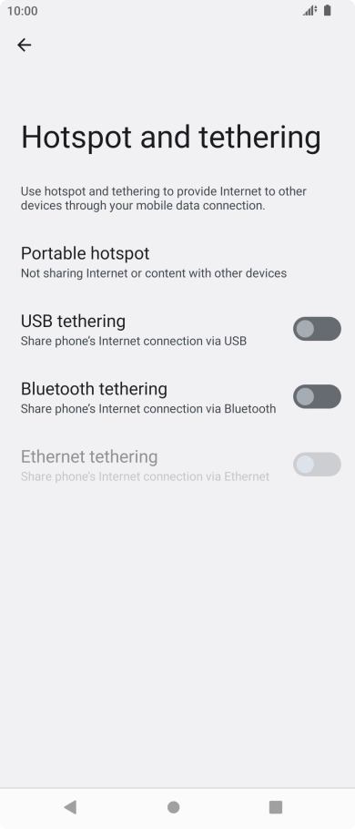 Press Portable hotspot.