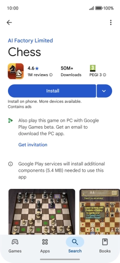 Press Install and follow the instructions on the screen to install the app.