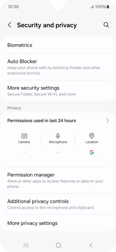Press More security settings.