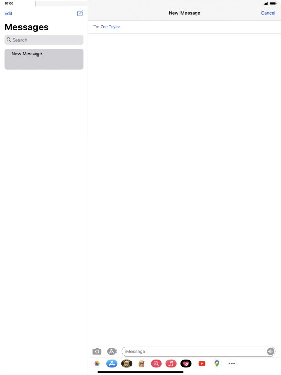 Press the text input field and key in the required text.