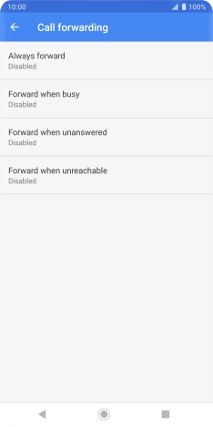 Press the required divert type.