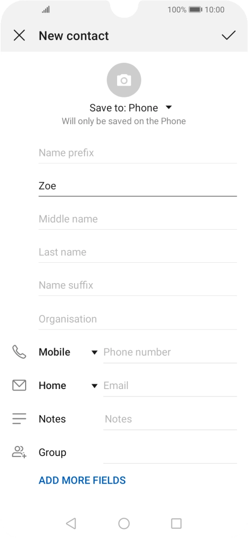 Press Last name and key in the last name.