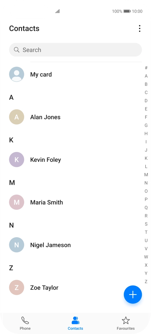 Press the new contact icon.