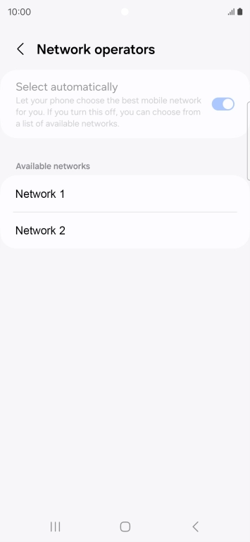 Press the required network.