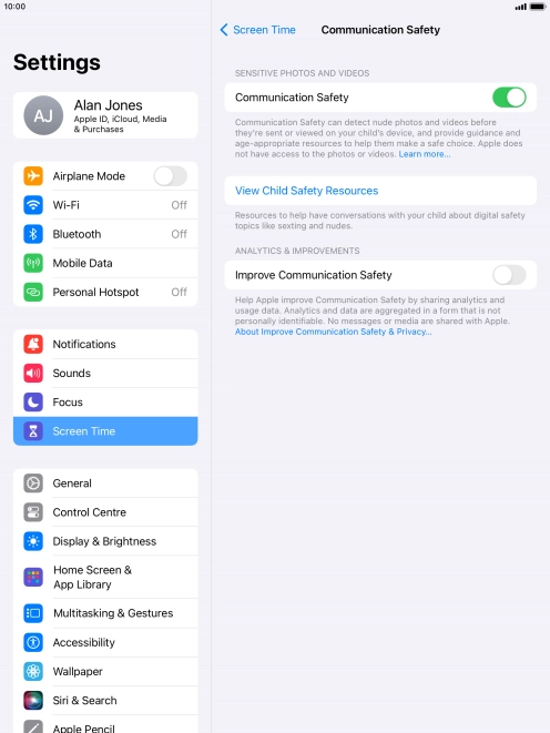 Press the indicator next to 