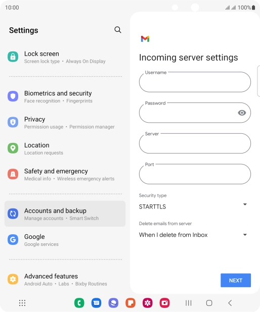 Press the field below 