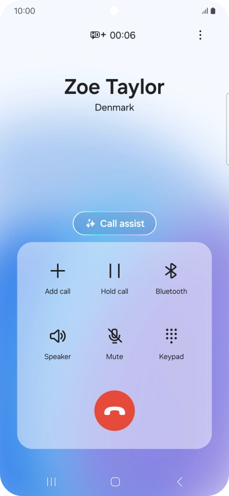 Press Call assist during a call.